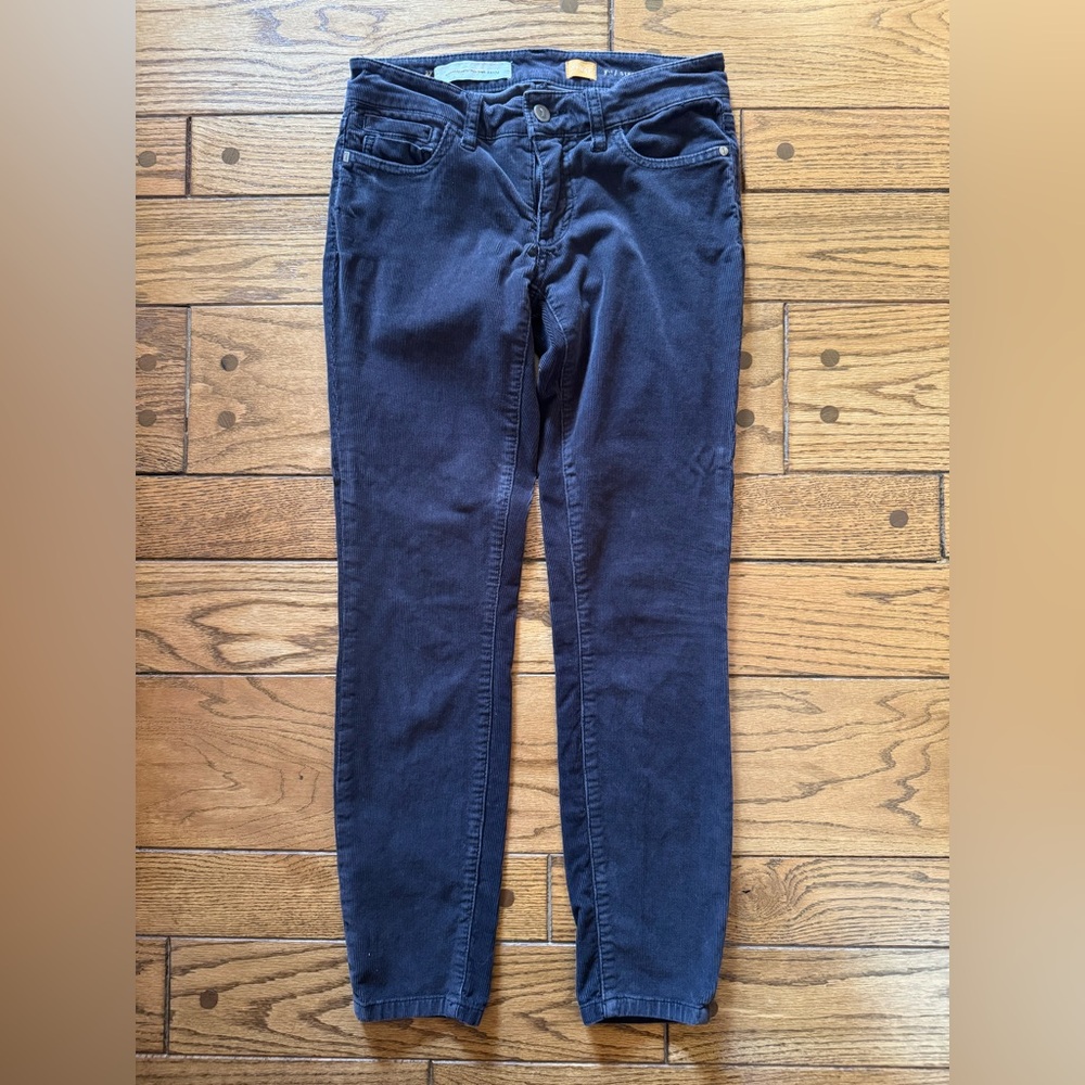 Anthropologie Pilcro dark gray corduroy skinny jean size 24 petite/cropped